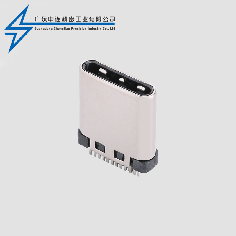 TYPE C公头24P夹板铆合9.0锡脚1.5