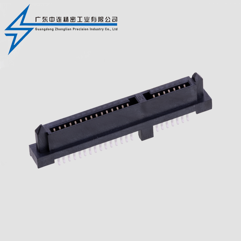 SATA7+15PH8.0单边夹板1.2mm端长2.7LCP黑色