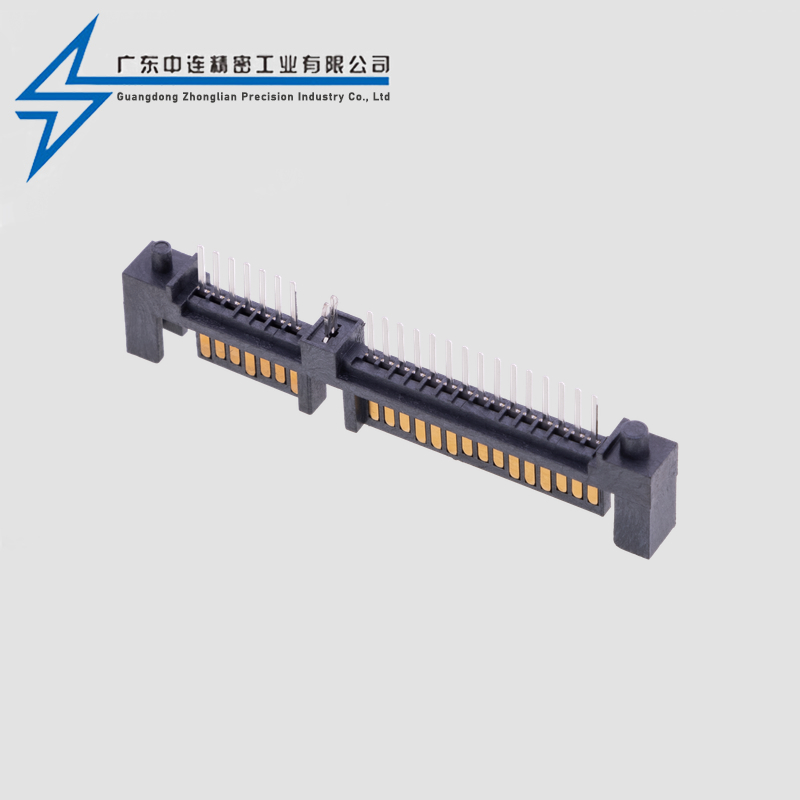 SATA7+15P大小柱子单排180度公座带鱼叉