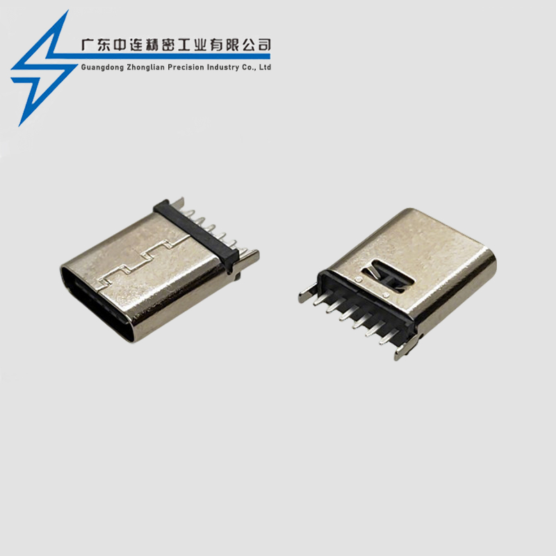 TYPE C母座6P立插10.0H