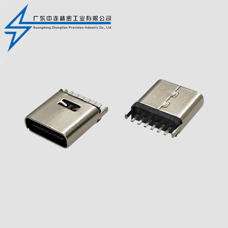 TYPE C母座6P立插8.8H