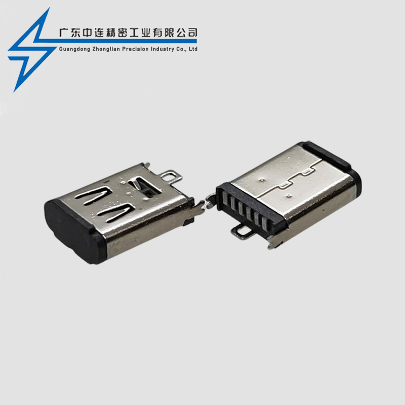 TYPE C母座6P立贴10.5H