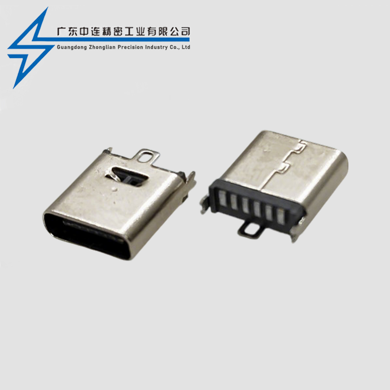 TYPE C母座6P立贴9.3H