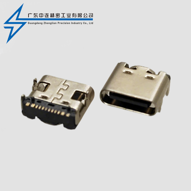 TYPE C母座单排16P SMT三次模顶