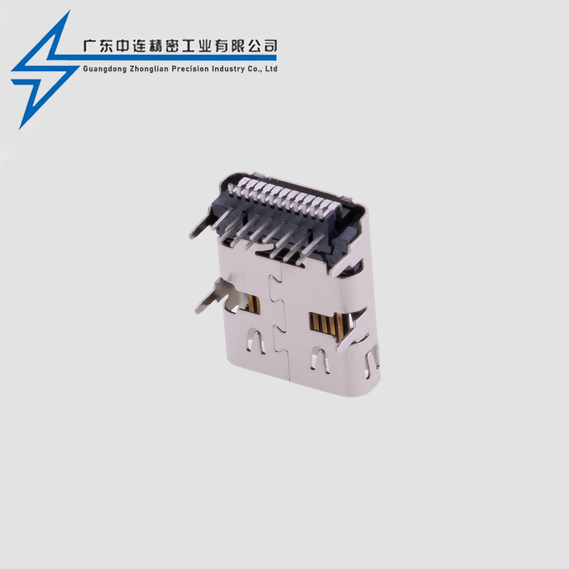 TYPE C母座24P前插后贴四脚插L=11.20