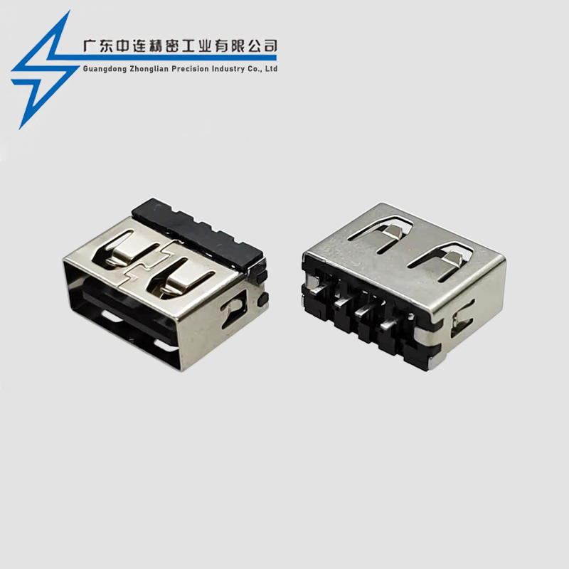 AF180度直插短体10.0卷边无脚