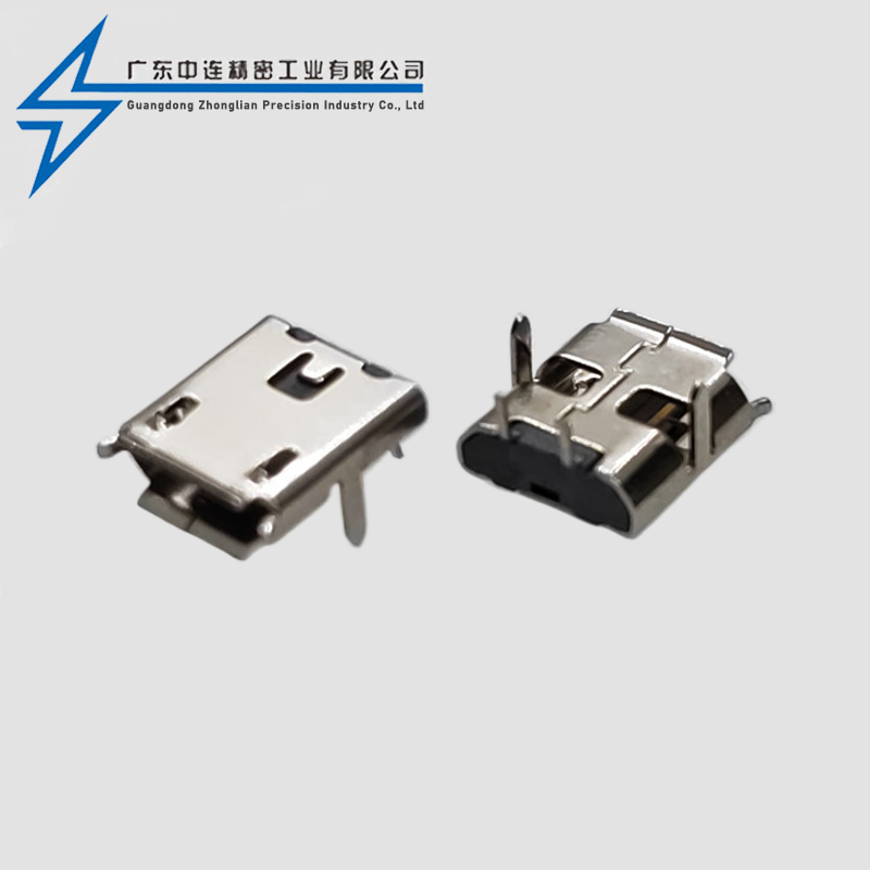MICRO母座2P 90度卷边