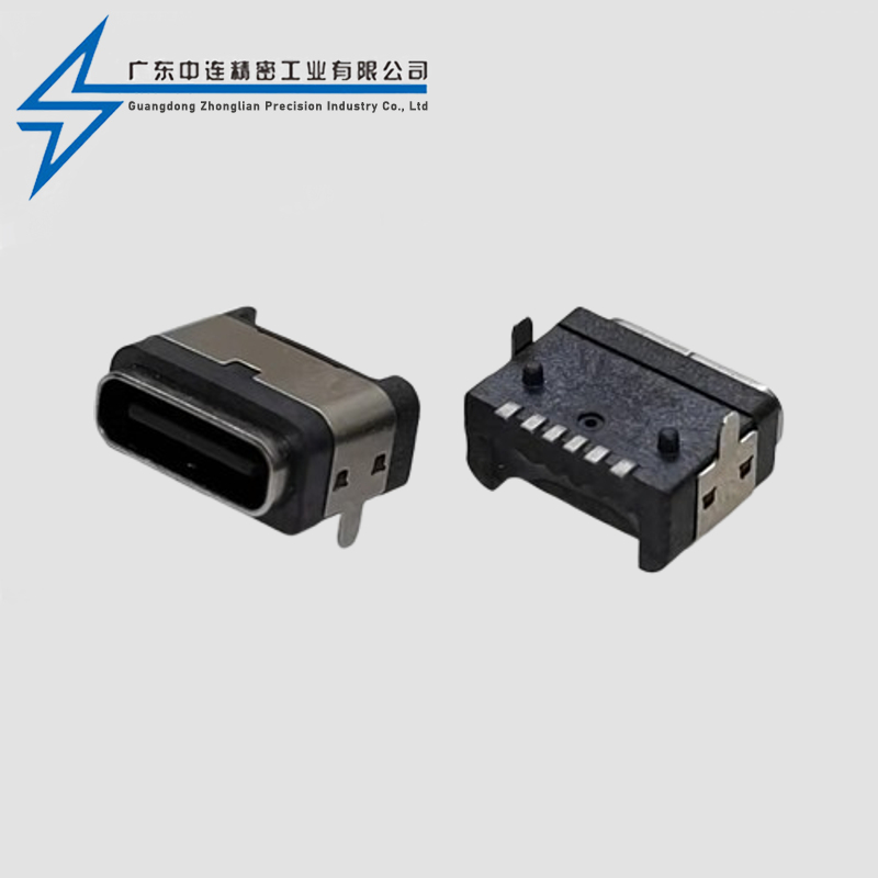 TYPE C母座6P两脚 防水款