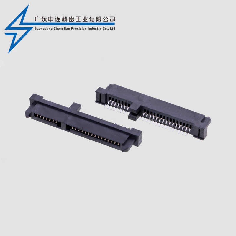 SATA7+15PH8.0单边夹板1.2mm端长2.7LCP黑色