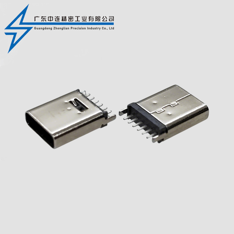 TYPE C母座6P立插10.5H