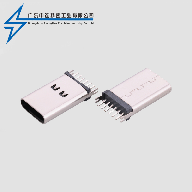 TYPE C母座6P立插13.1-13.7-15.0H